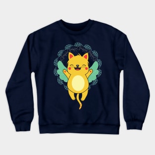 Angel Kitty with Flowers Crewneck Sweatshirt